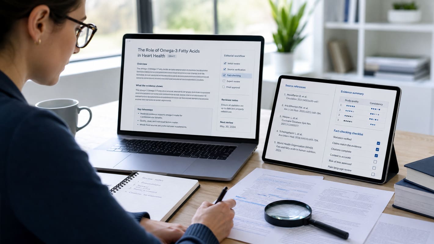 Fact-checking workspace for Health 24 content review