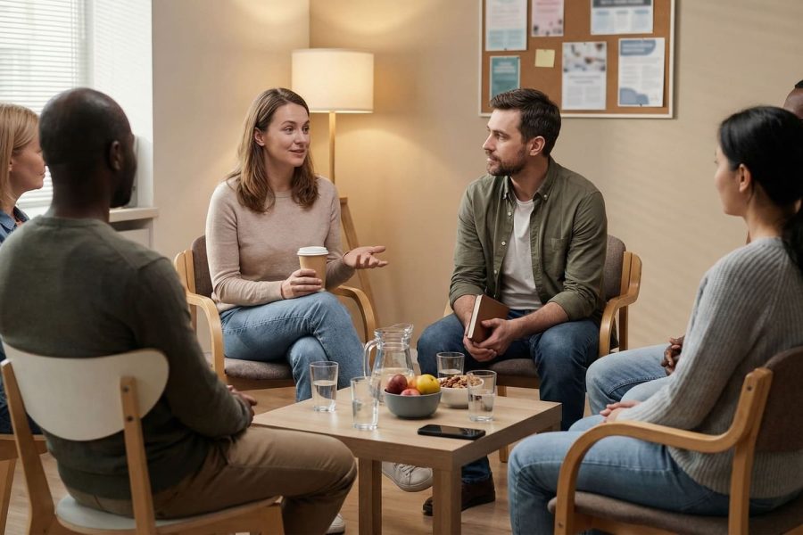 Addiction recovery guide illustrating practical support tools, routines, and safe recovery planning